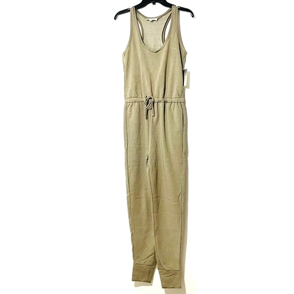 Olive Racerback Drawstring Waist Jogger Jumpsuit by Hippie Rose - Picture 9 of 13